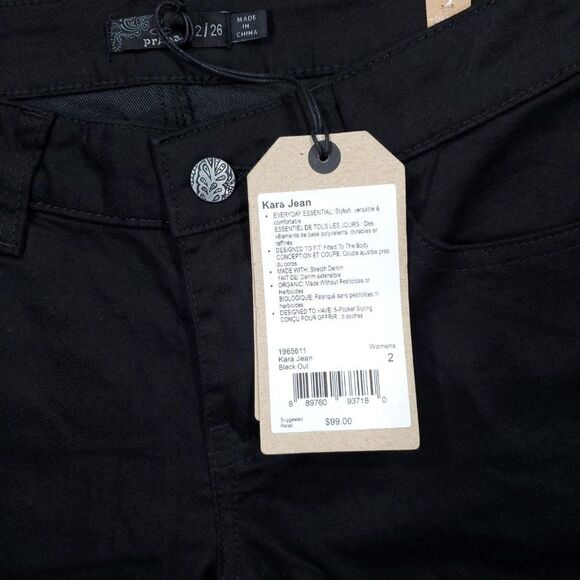 Prana Kara Rolled Skinny Jeans Black Size 2 26 Stretch Cuffed Low Rise - Picture 5 of 12
